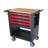 4 DRAWERS MULTIFUNCTIONAL TOOL CART WITH WHEELS AND WOODEN TOP