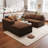 107.8" 3 - Piece No Assembly Required Upholstery Sofa With Pillow Free Combination Cloud Sectional Couch With L-shape Chaise, Deep Seat Modular Sofa For Living Room Bedroom-44056324