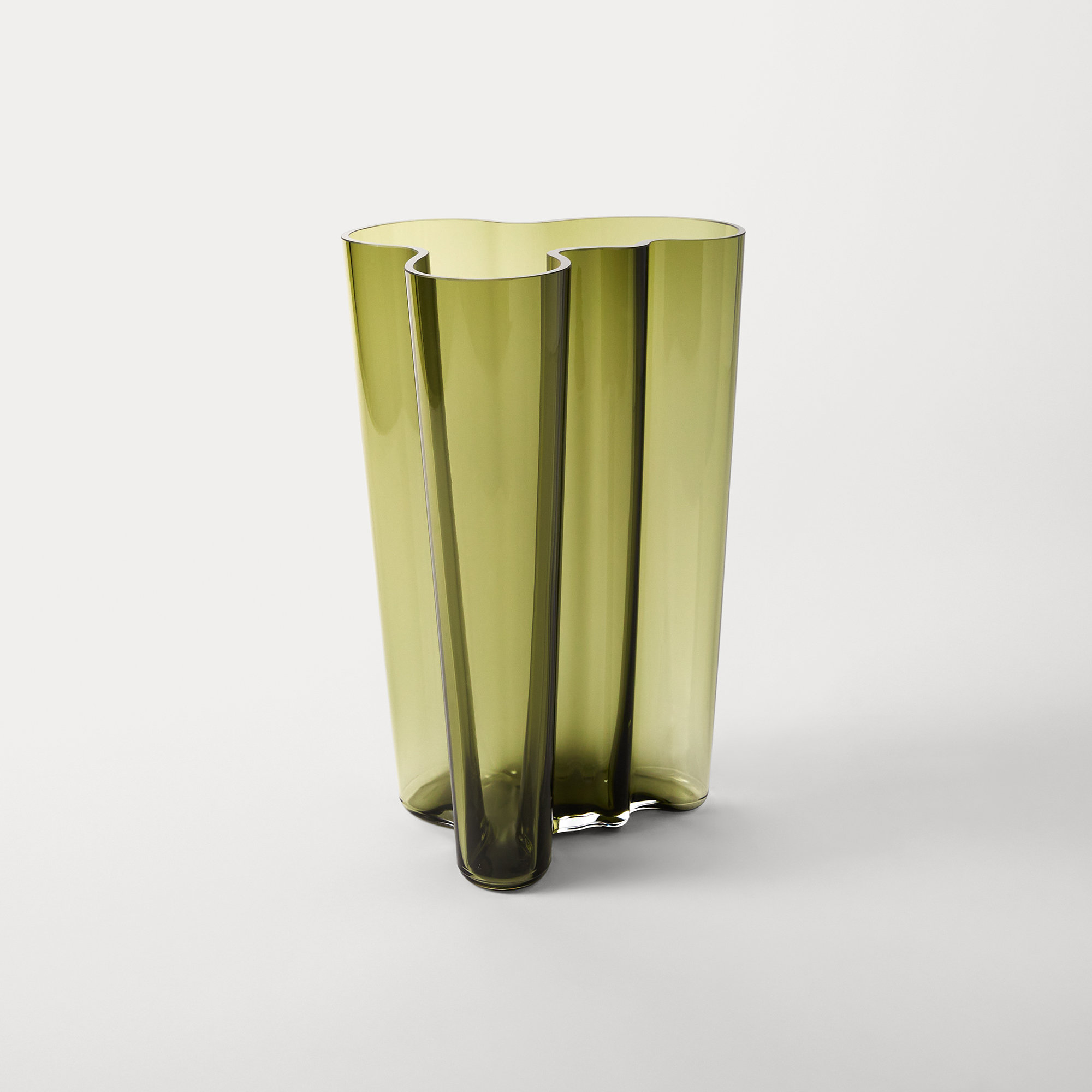 Aalto Glass Table Vase, 6.3" H x 8.19" W x 4.75" D, Moss Green