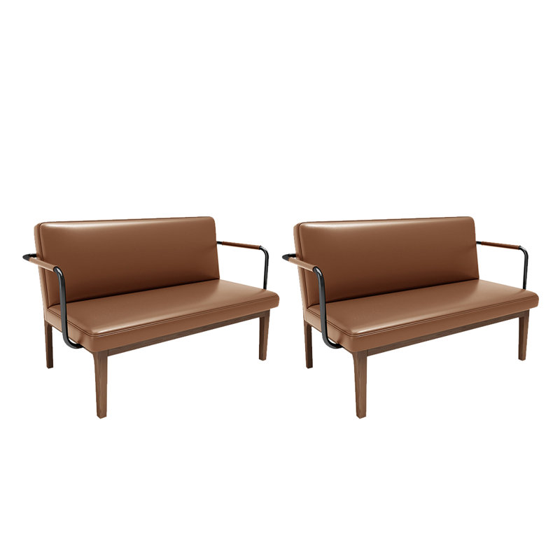 Banc rembourré en similicuir, Brun