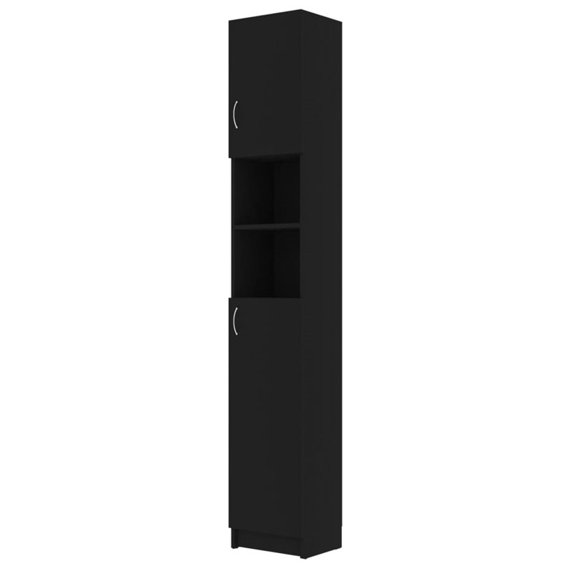 Campbellton vidaXL Bathroom Cabinet 32x25.5x190 cm Engineered Wood, Black