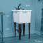 17,75 po X 23,25 po Robinet escamotable sur pied avec distributeur de savon-57885610-57885614