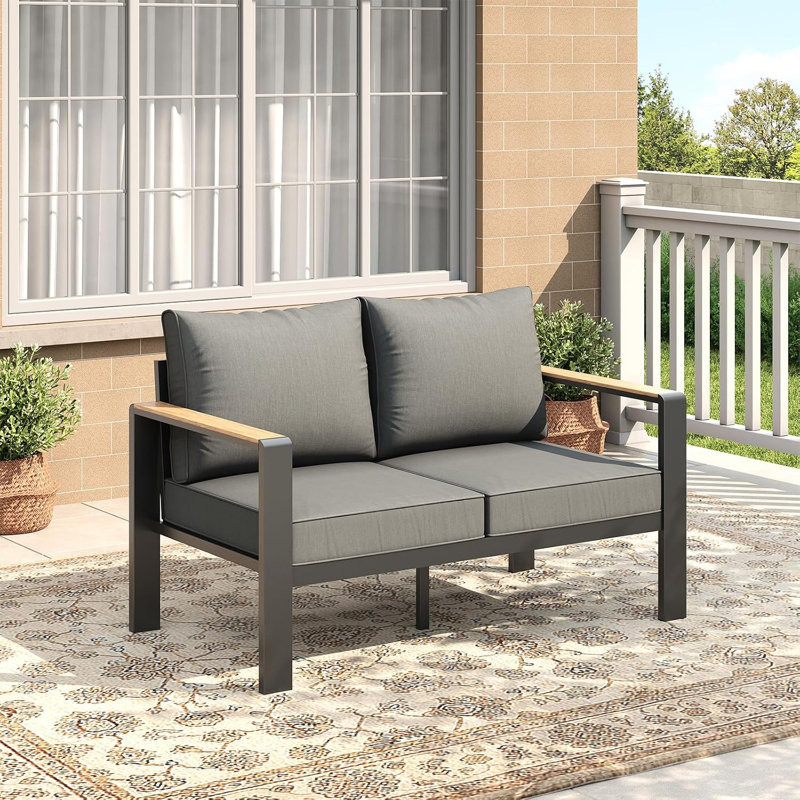 Sofa deux places en aluminium pour terrasse