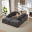 Canapé modulaire rembourré modulaire en chenille désossée à compression, sans assemblage-397175998-397175999