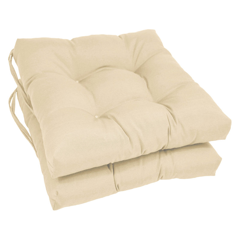 Coussins de chaise carrée en sergé de 16 pouces, Naturel