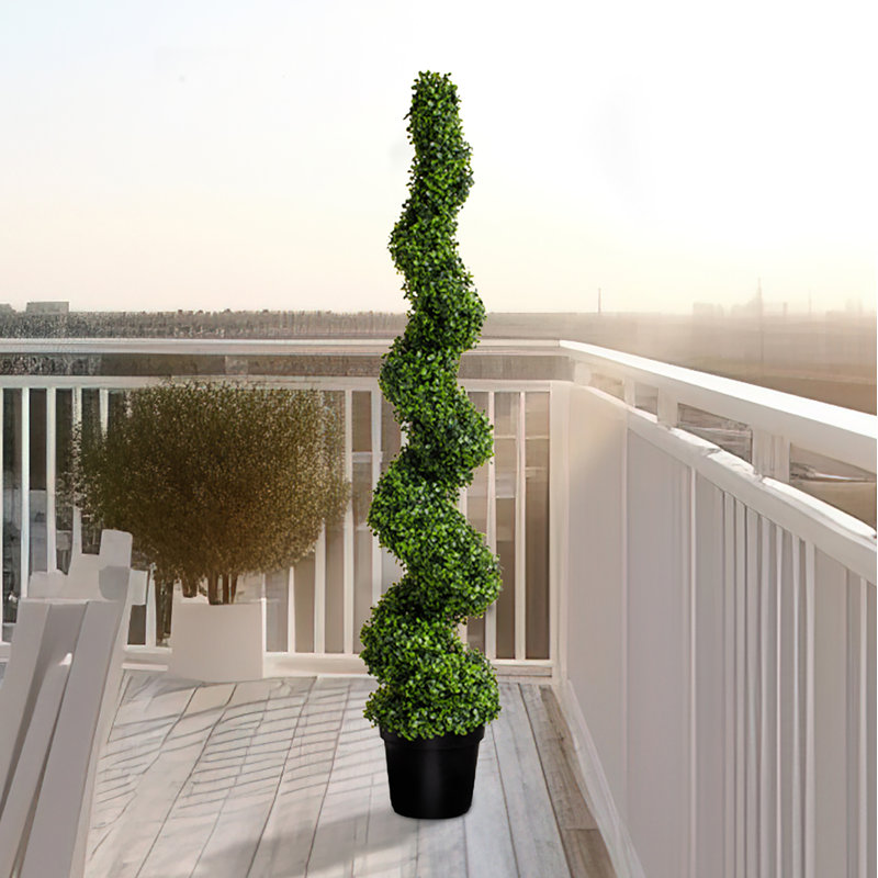 Topiaire faux buis en pot, H 48 po x l 9,8 po x P 9,8 po, 1