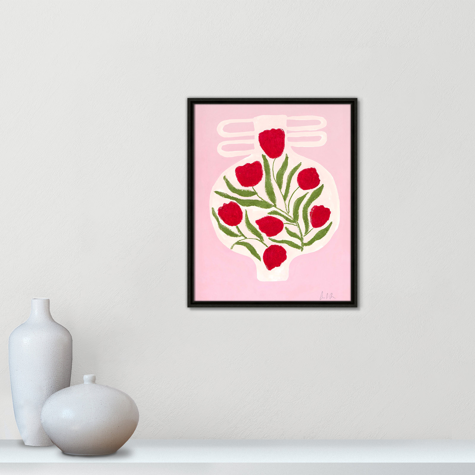 Vase No. 02 Print by Camilla Bergqvist, 21.5" H x 17.5" W, Espresso
