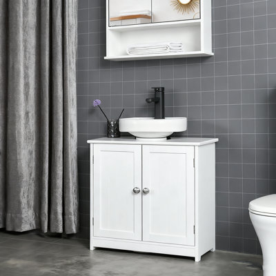 Armoire de salle de bain imperméable 23,62 po x 11,81 po x 23,23 po - Rangement sous l'évier | 32,85 lb, idéale pour les environnements de salle de bain humides | Rangement de salle de bain haut de gamme, rangement sous l'évier indispensable