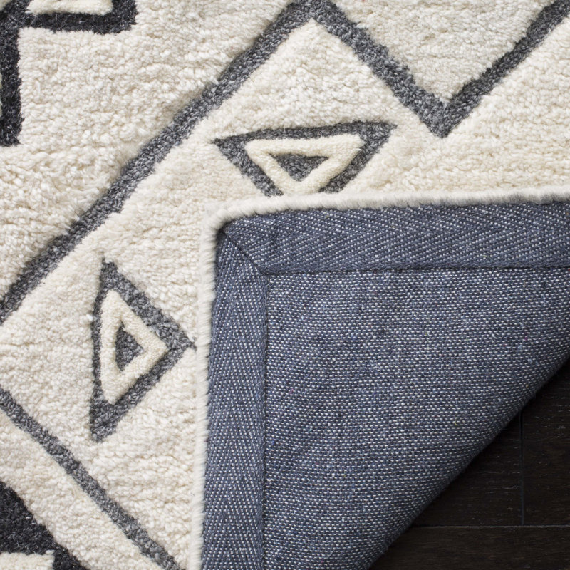 Tapis ivoire en laine touffeté à la main Powell, Rectangle 3 pi x 5 pi