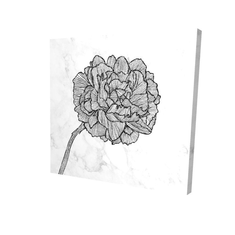 Pivoine brillante, toile florale blanche | Décoration de chambre à coucher botanique