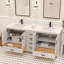 Meuble-lavabo double 72 po Maya avec comptoir en quartz blanc-101808780-101808783