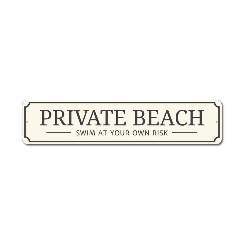 Panneau d'entrée en aluminium pour plage privée, H 4 po x l 18 po x P 0,04 po