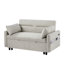 Lit 55,1 po avec cadre stable et réglable - Beige pour les ports d'appoint, poches de rangement, 2 coussins de couleur-1365373749-1365373747