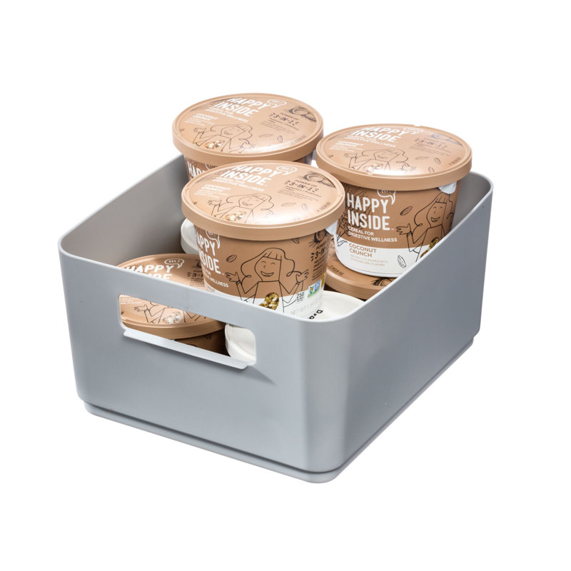 Bac de rangement en plastique recyclé iDesign, 17 po x 8,5 po x 5 po, gris, H 5,06 po x l 8,5 po x P 9,93 po