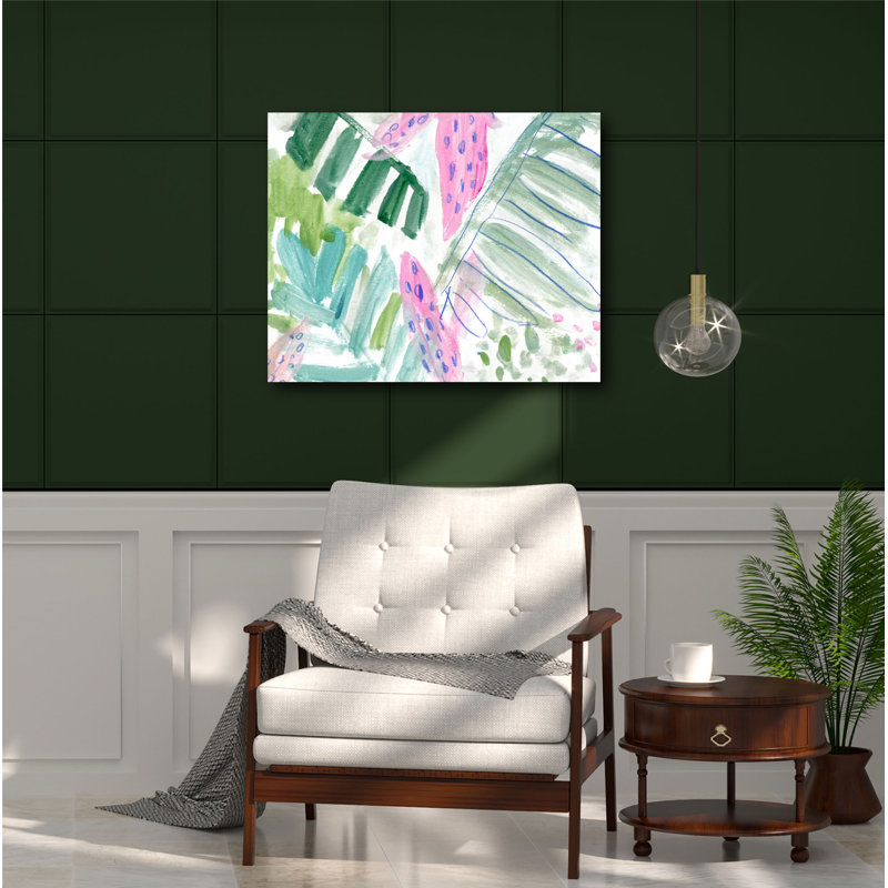 Reproduction d’art sur toile tendue « plam leaf i », H 20 po x l 24 po x P 1,5 po