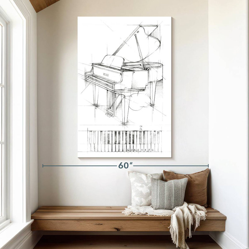 Abarca Piano Sketch, 51" H x 34" W