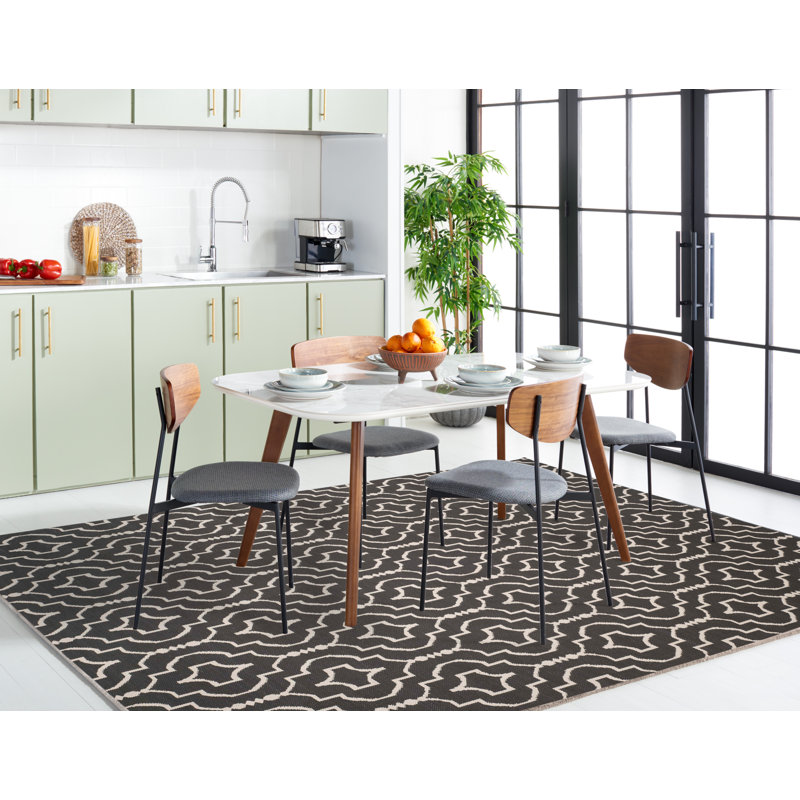 Rennie Hand Woven Cotton Geometric Rug, Rectangle 8' x 10'