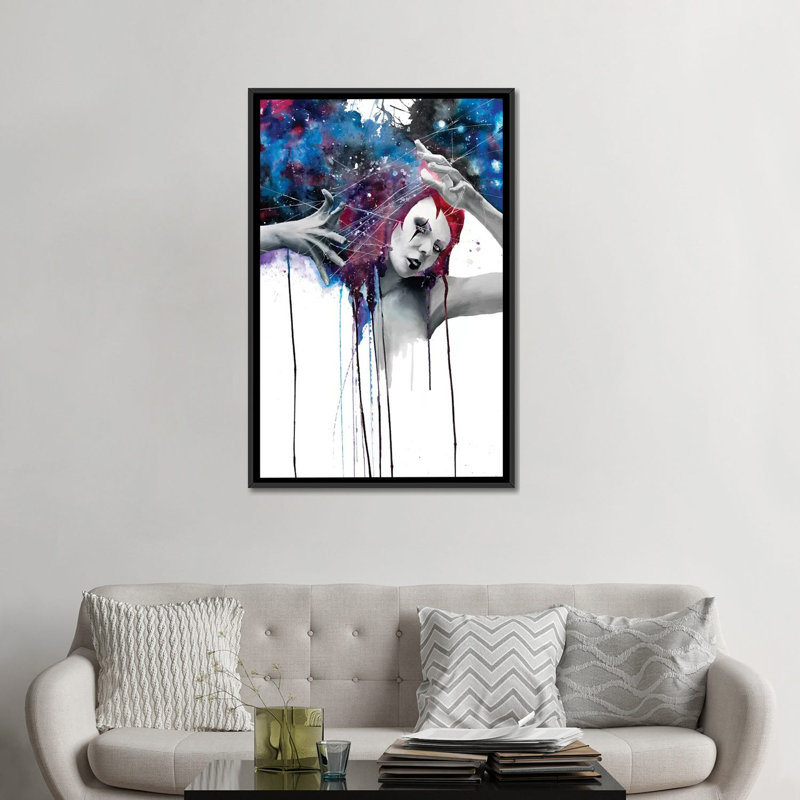 « deliria », impression sur toile, H 26 po x l 18 po x P 1,5 po, Toile avec cadre noir