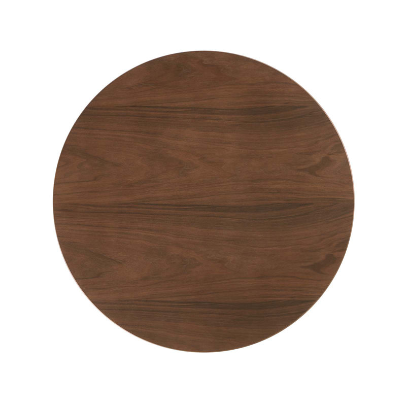 Mid-Century Modern Round Walnut and White Dining Table