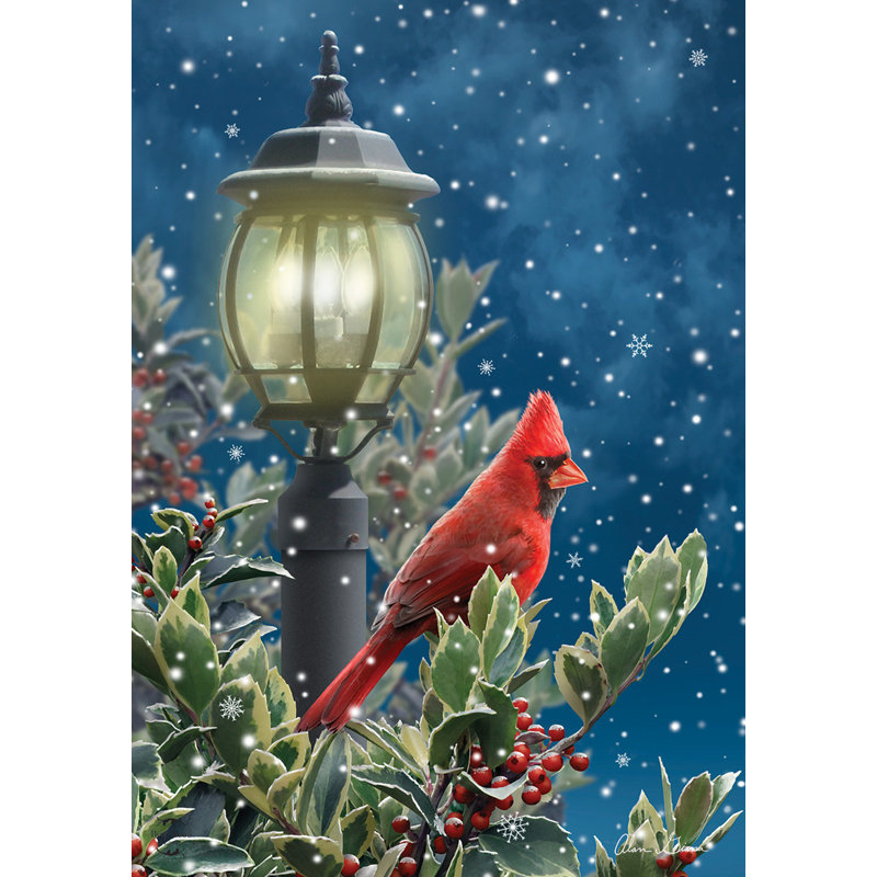 Winter Solitude Cardinal Garden Flag