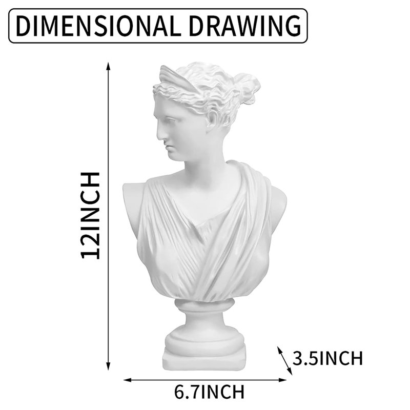 Statue grecque de 12,5 po de diamètre Diana