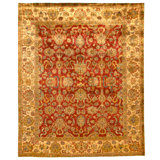Hand Knotted Wool Oriental Area Rug in Gold