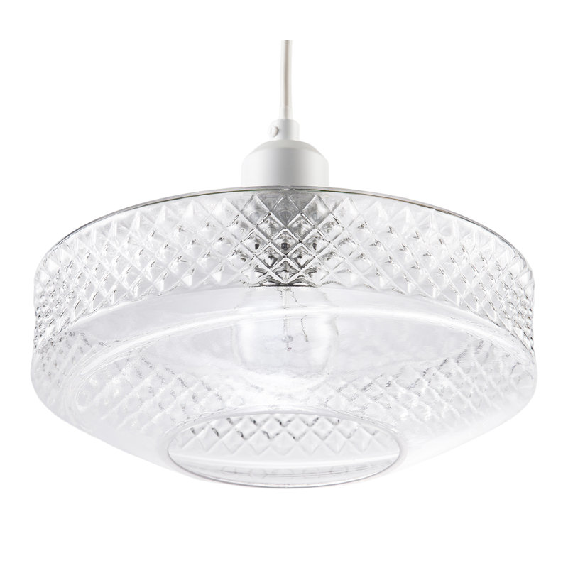 14cm H Glass Round Lamp Shade ( Slip-On ), Clear
