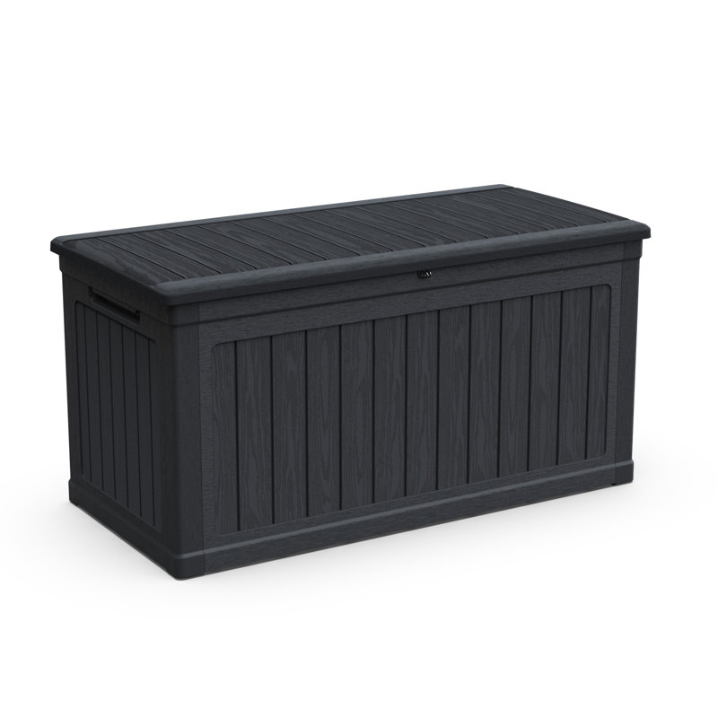 230 Gallon Large Outdoor Storage XXL Deck Box For Patio Furniture, Black, 34" H x 58" W x 32" D