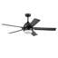Ventilateur de plafond d'extérieur M5 de 54 po avec éclairage DEL et télécommande Mule, 6 vitesses, installation double, homologué pour l'humidité, noir mat