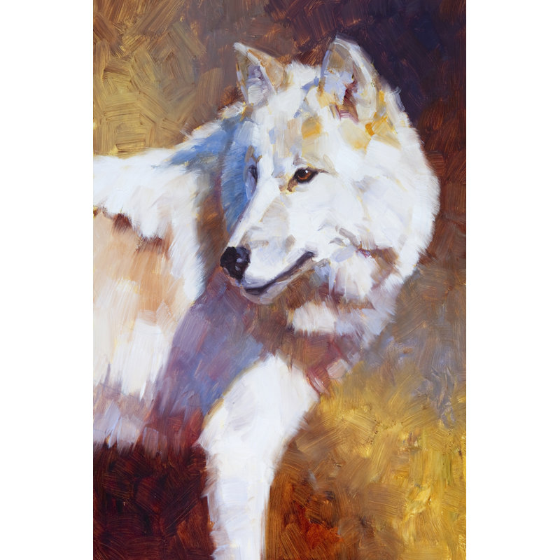 White Wolf - Wrapped Canvas Painting, 122cm H x 81cm W x 3.8cm D