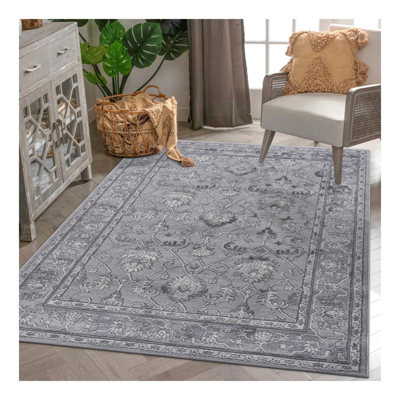 Tapis gris / oriental Collection, Rectangle 5 pi 3 po x 7 pi 6 po