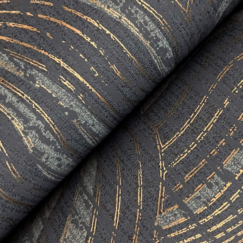 Geodes Abstract Metallic Wallpaper Double Roll, Black