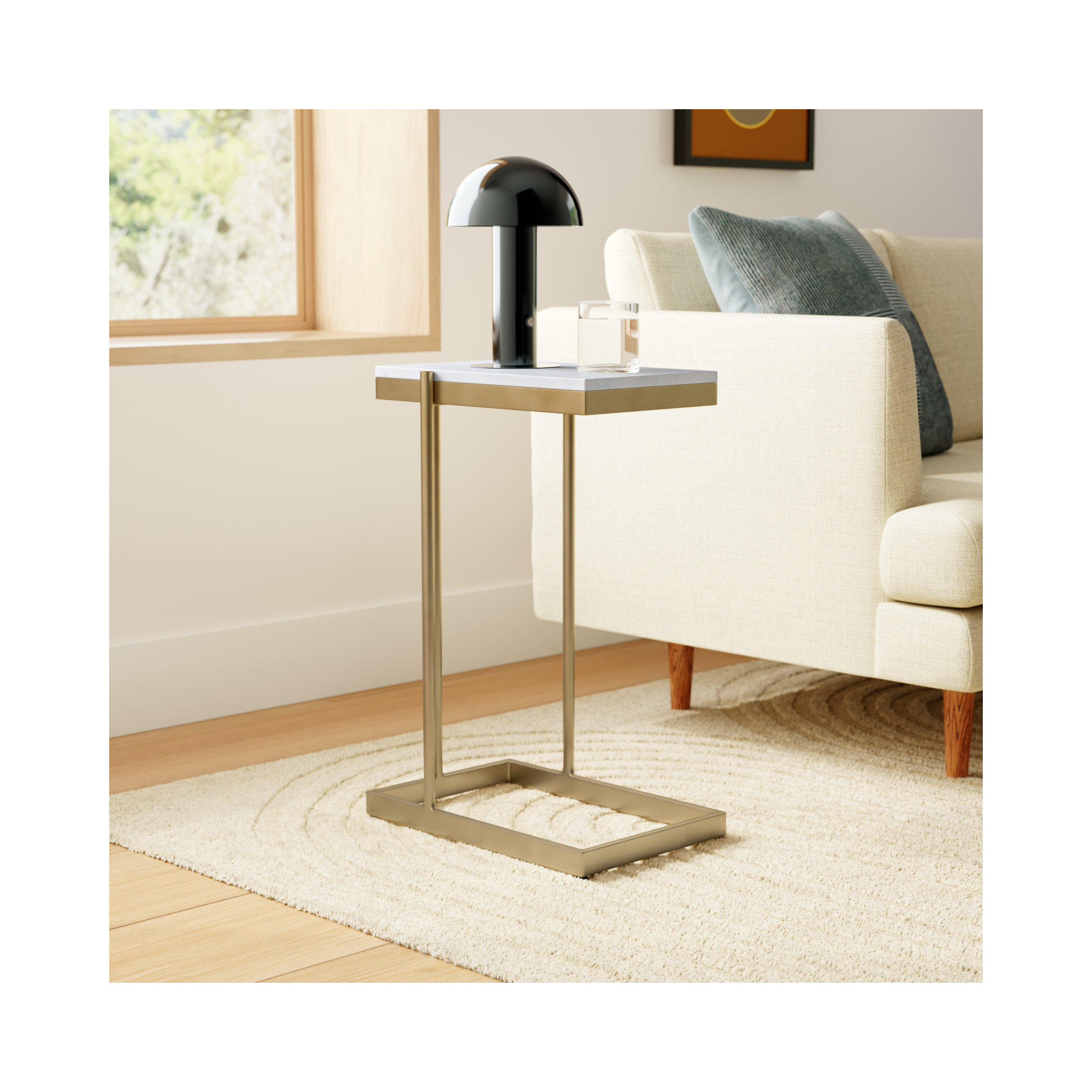 Brigitte Marble Top Frame End Table