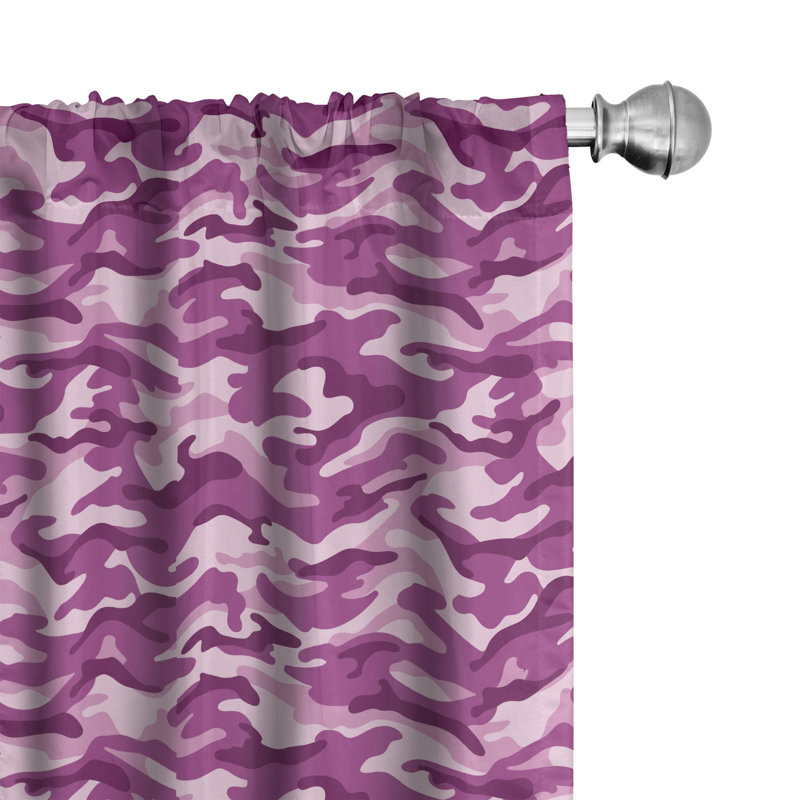 Camouflage Semi-Sheer Rod Pocket Curtain Panels, 28" x 95"