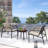 3 PCS Outdoor Chair Set Metal Frame Armchair & Table w/ Breathable Fabric Seat