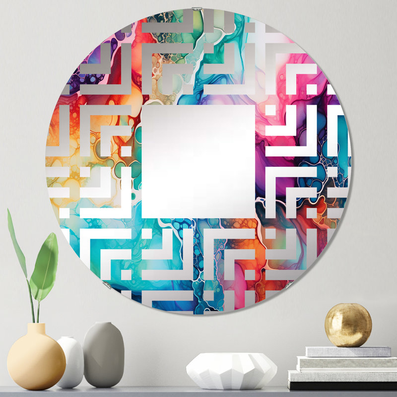 Miroir décoratif Maze Rainbow, 23,6 po x 23,6 po