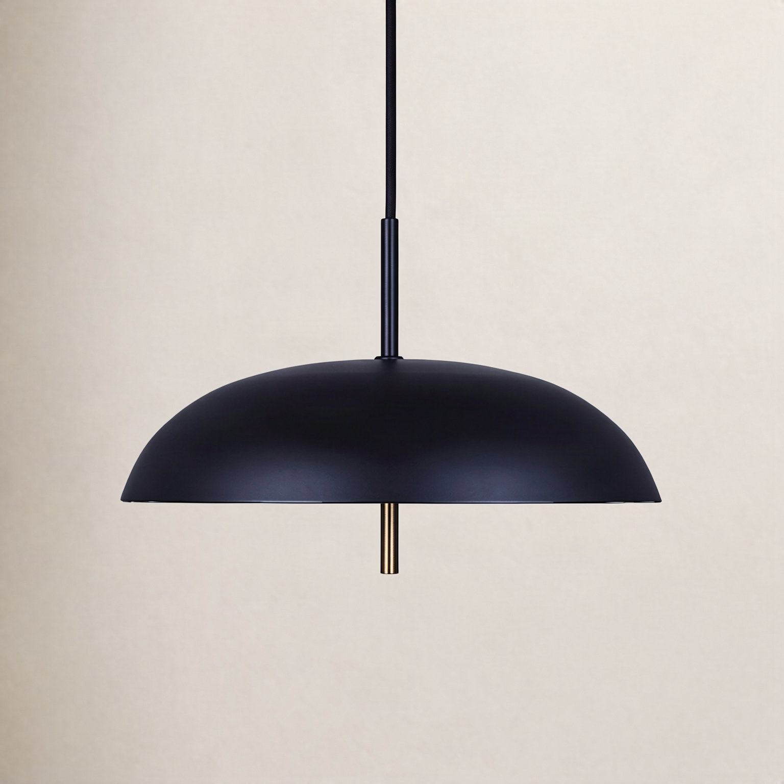 Brac Single Light Metal Dimmable LED Pendant, Matte Black