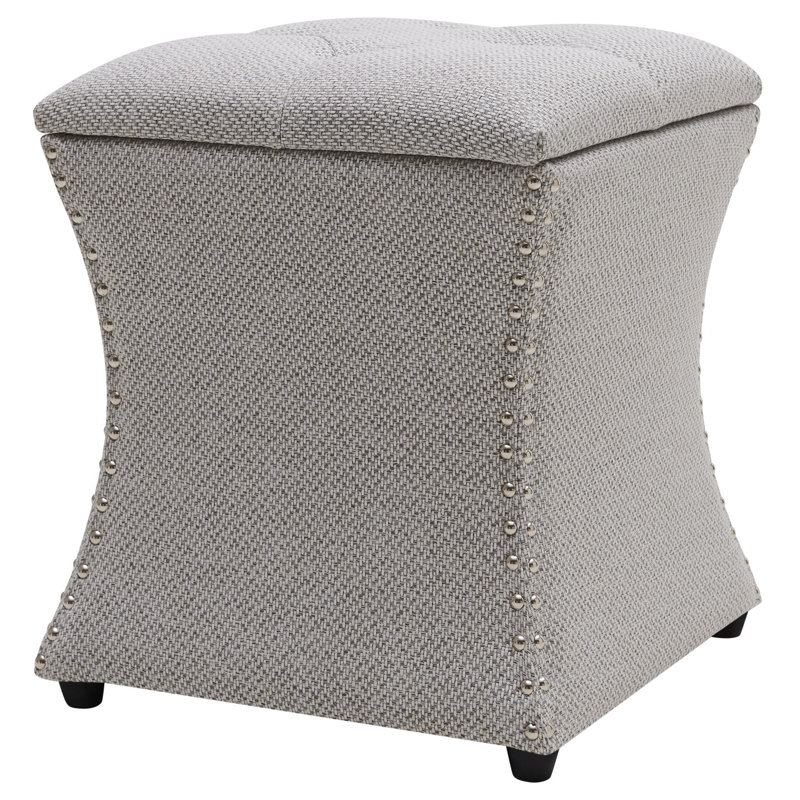 Arkadelphia Upholstered Ottoman, Gray