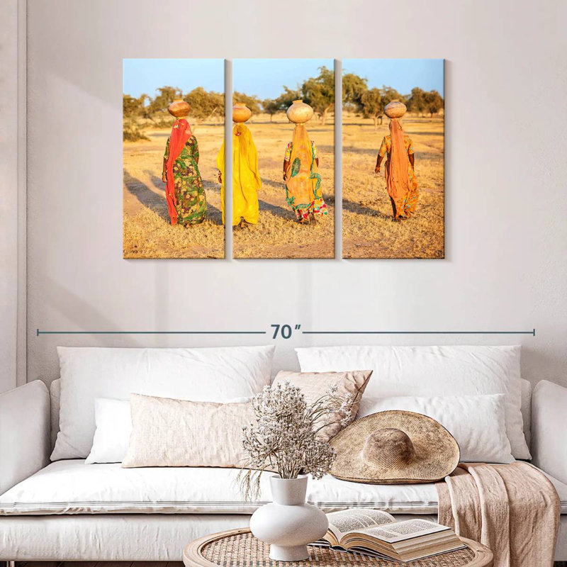 Femmes d'eau Leisha Rajasthani, H 28 po x l 45 po