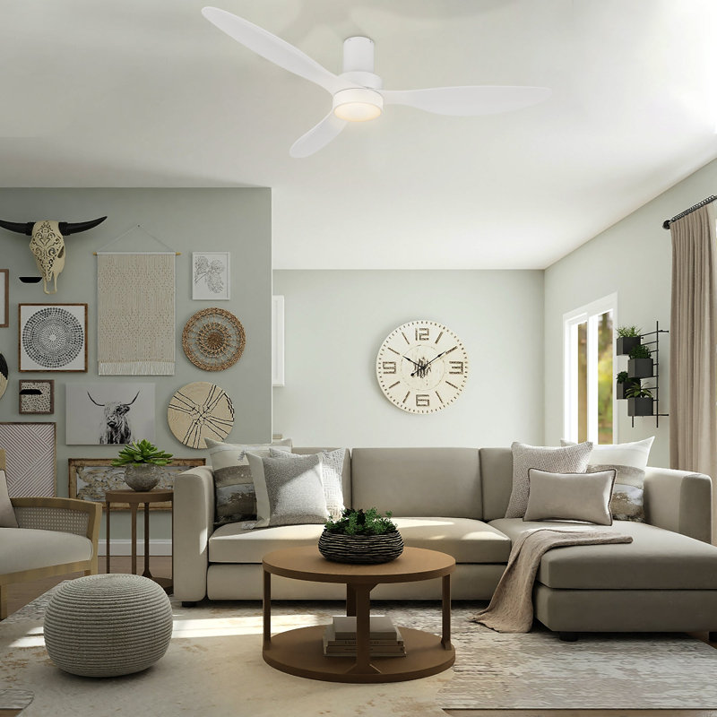 Ventilateur de plafond Zephyr avec télécommande, ensemble d'éclairage inclus., 170 tr / min, Blanc