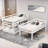 Twin Size Triple Bunk Bed with Storage Staircase - Separate Design Pine Wood + MDF Frame, No Box Spring Needed, White for Guest/Shared Rooms