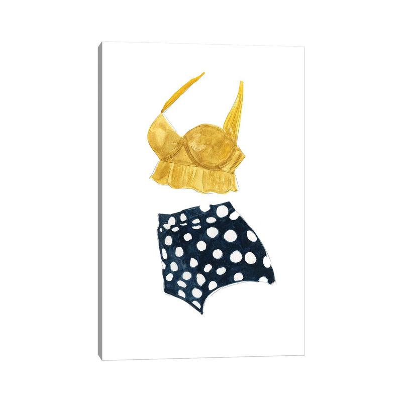 Vintage Swimwear IV 1 Piece Painting on Canvas, 101.6 cm H x 66.04 cm W x 1.91 cm D, Wrapped Canvas