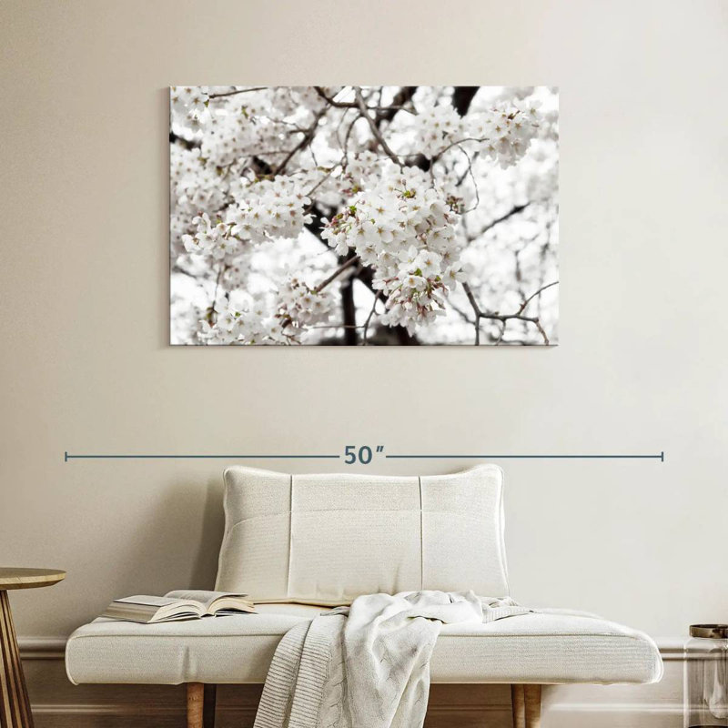 Harnek White Sakura Cherry Blossom, 26" H x 39" W
