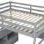 Lit mezzanine double avec 7 tiroirs, 2 tablettes et bureau-323022683