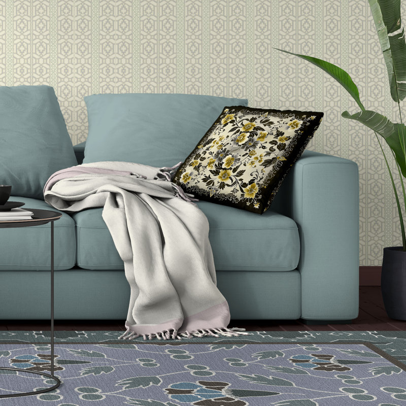 Coussin réversible Flower Hub, H 16 po x l 16 po