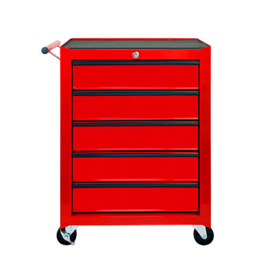 Rolling Metal Tool Chest with 5 Drawers, 20" 5-Drawer Tool Chest Cabinet with Ball Bearing Drawer Slides, Steel Tool Storage Box Organizer | 20.80" x 13.00" x 28.90" | Steel | Tool Chest | Red