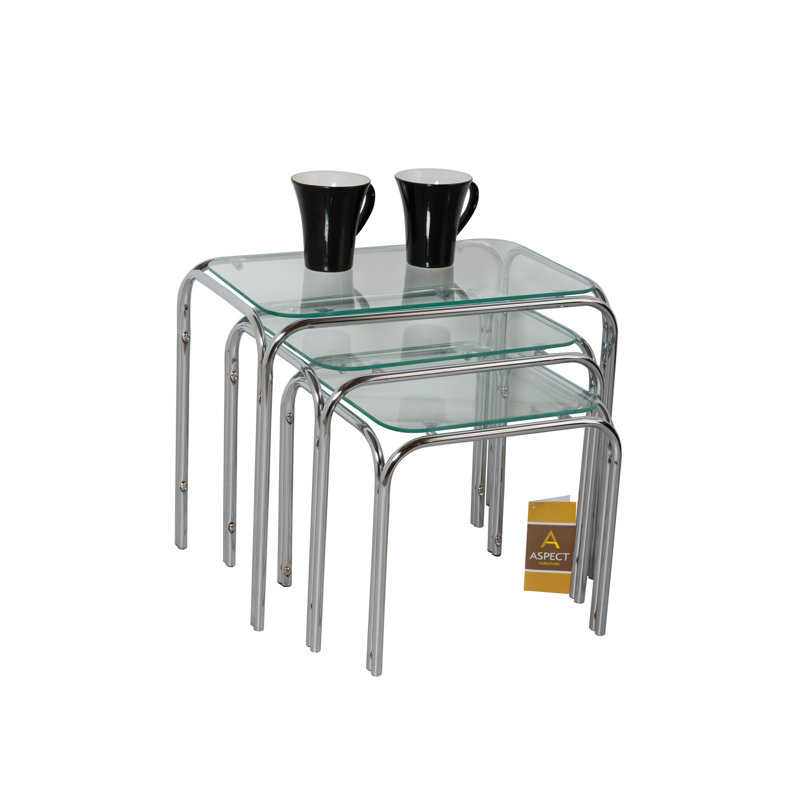 Irwin Glass Top Nesting Tables, Clear