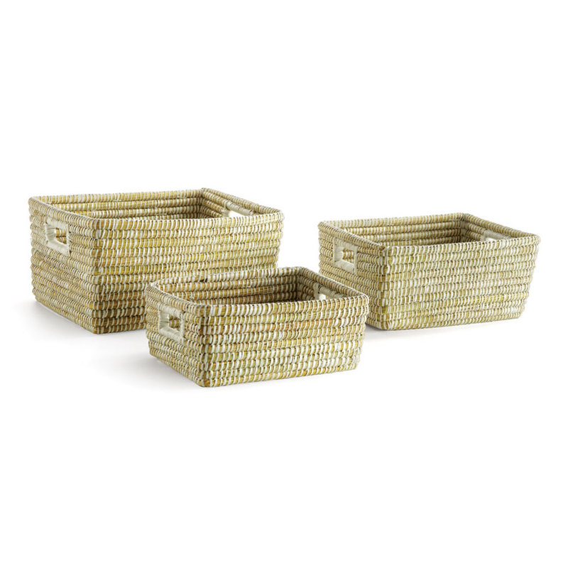 Vira Handmade Seagrass Basket With Handles - Set of 3