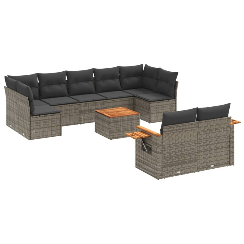 Ensemble de canapé de jardin Vidaxl gris