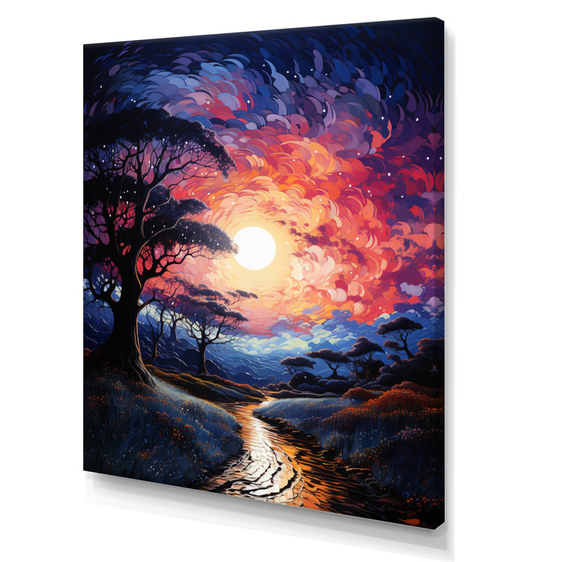 «Dramatic Lightning Nights VI» sur toile, H 32 po x l 16 po x P 1 po